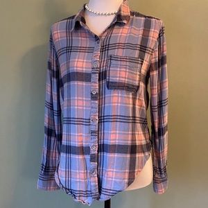 Aerie flannel plaid xs button up shirt EUC
